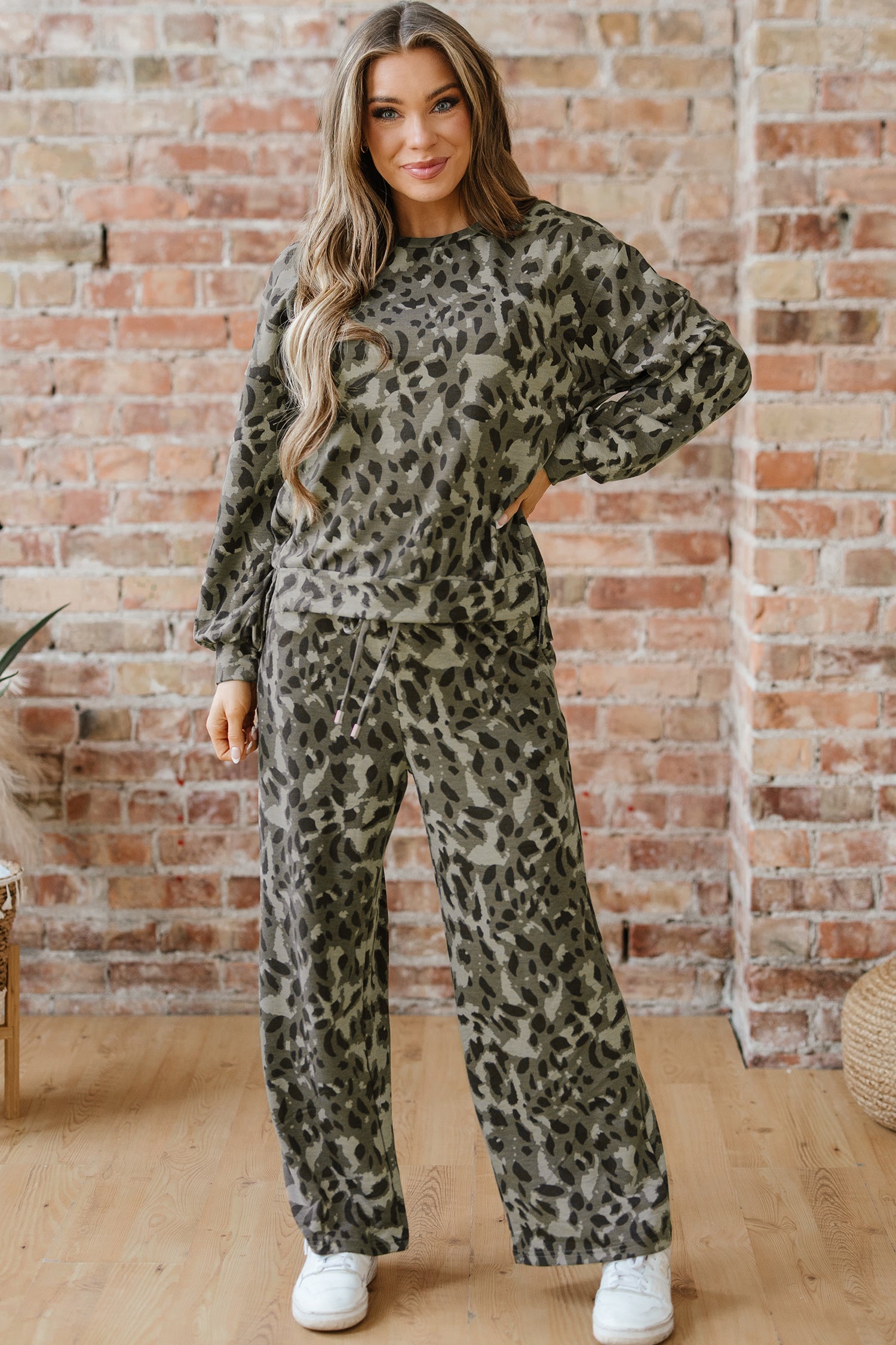 Wild Side Raw Seam Leopard Pant Set