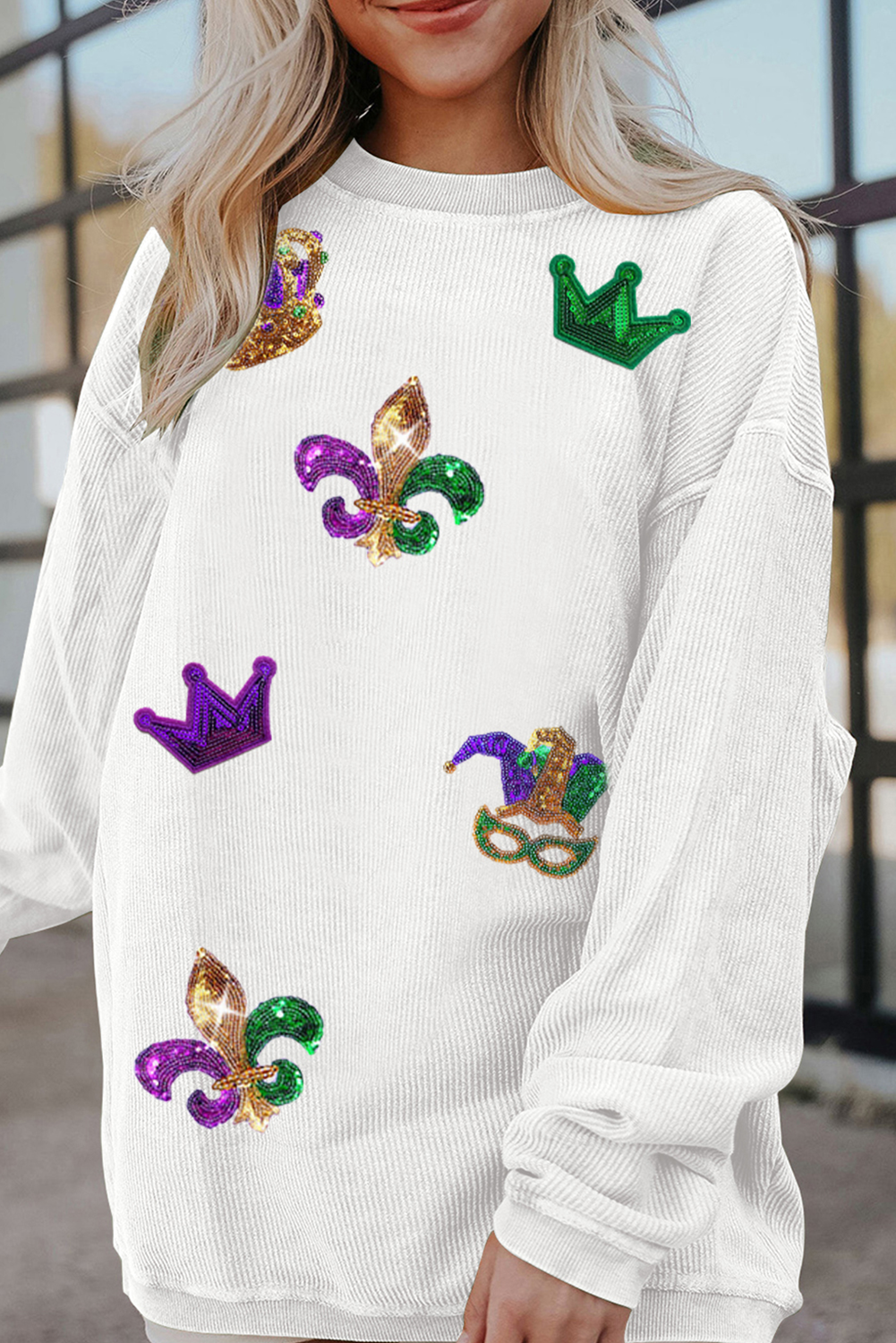 Mardi Gras Sequin Symbol Sweatshirt