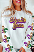 Mardi Gras Sequin Fleur de Lis Sleeve Sweatshirt