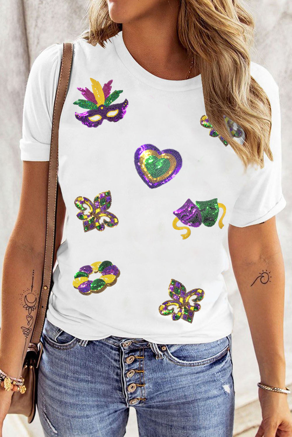 Mardi Gras Sequin Symbol Tee