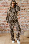 Wild Side Raw Seam Leopard Pant Set