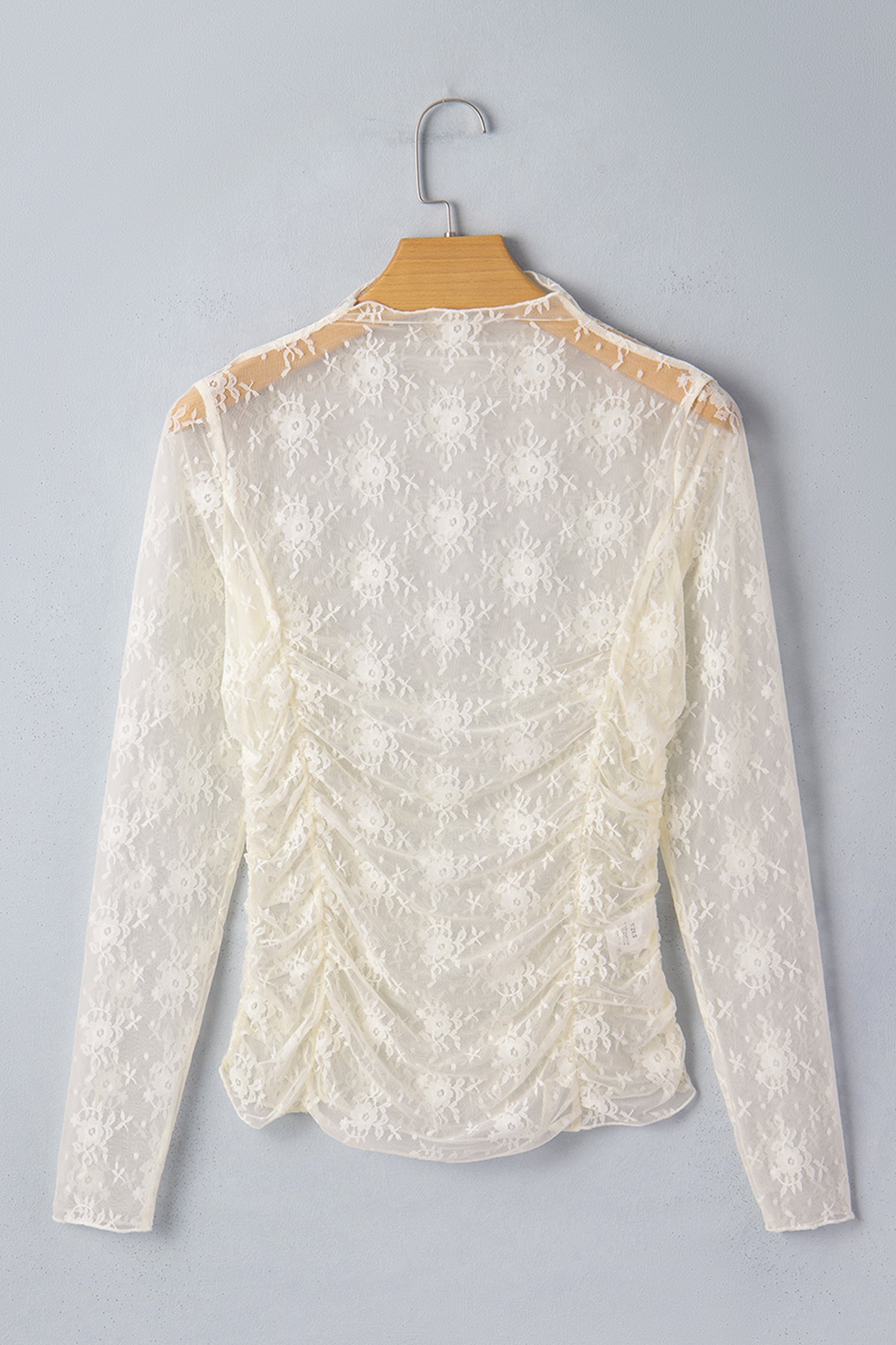 Prairie Bloom Ruched Mesh Top