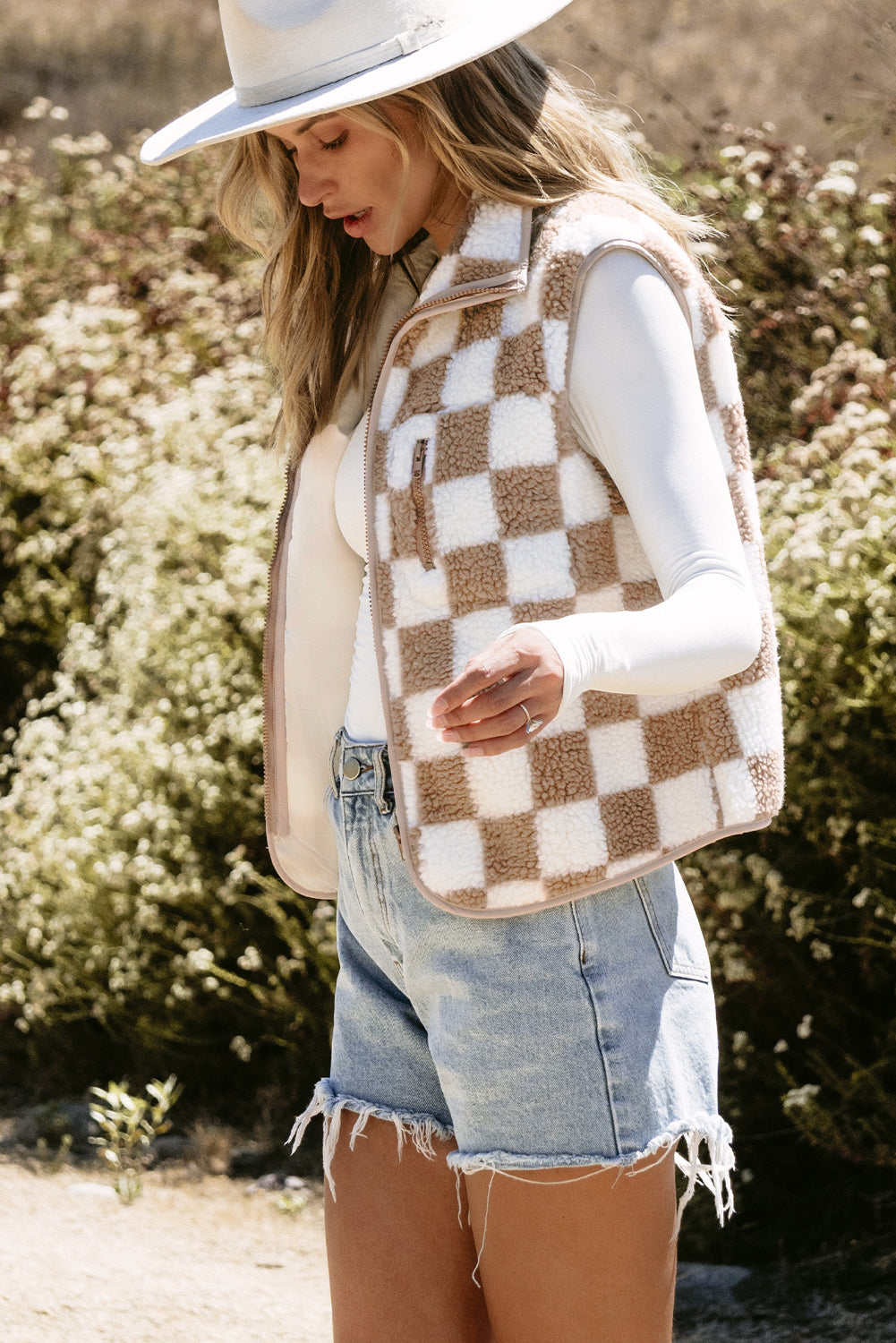 Cozy Checkered Sherpa Vest