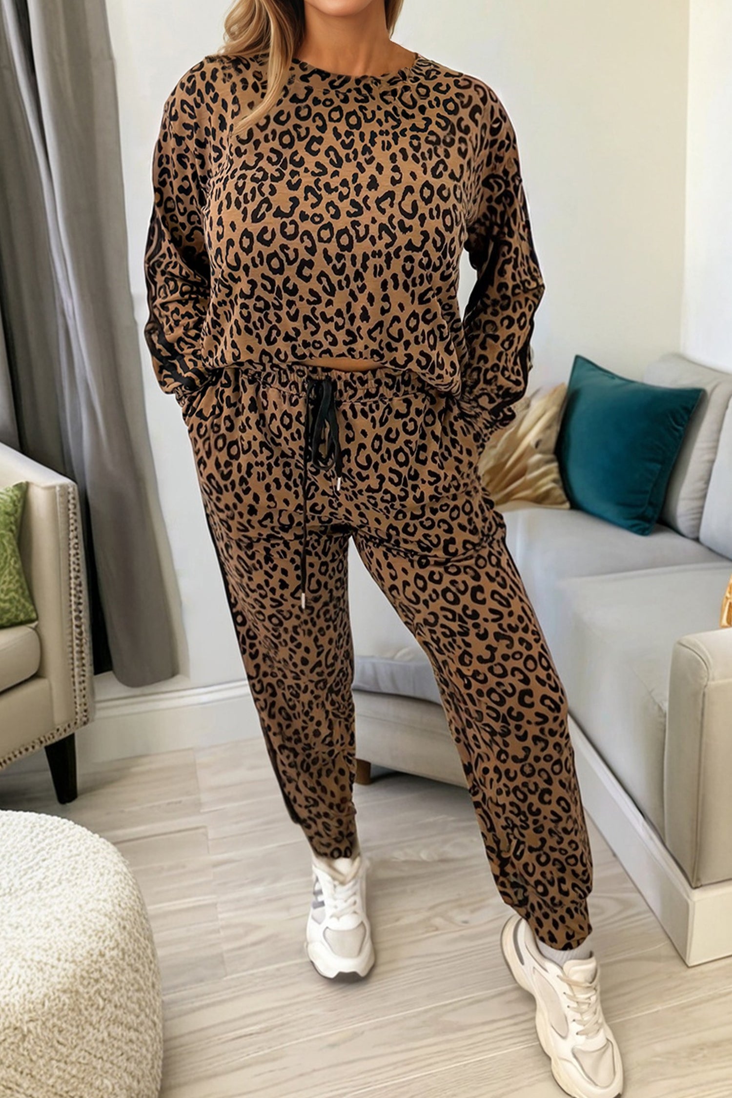 Varsity Wild Leopard Pant Set