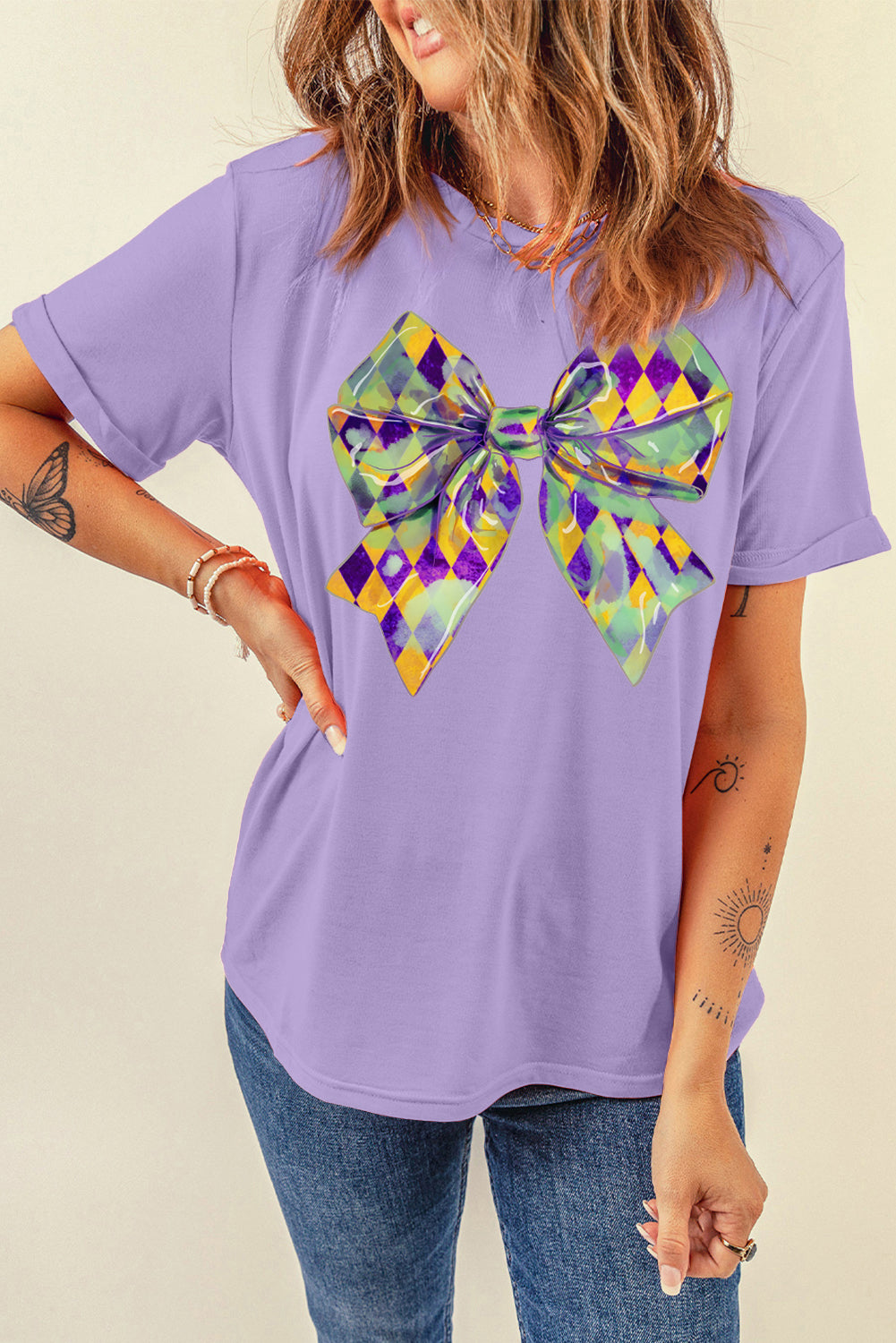 Mardi Gras Bow Graphic Tee