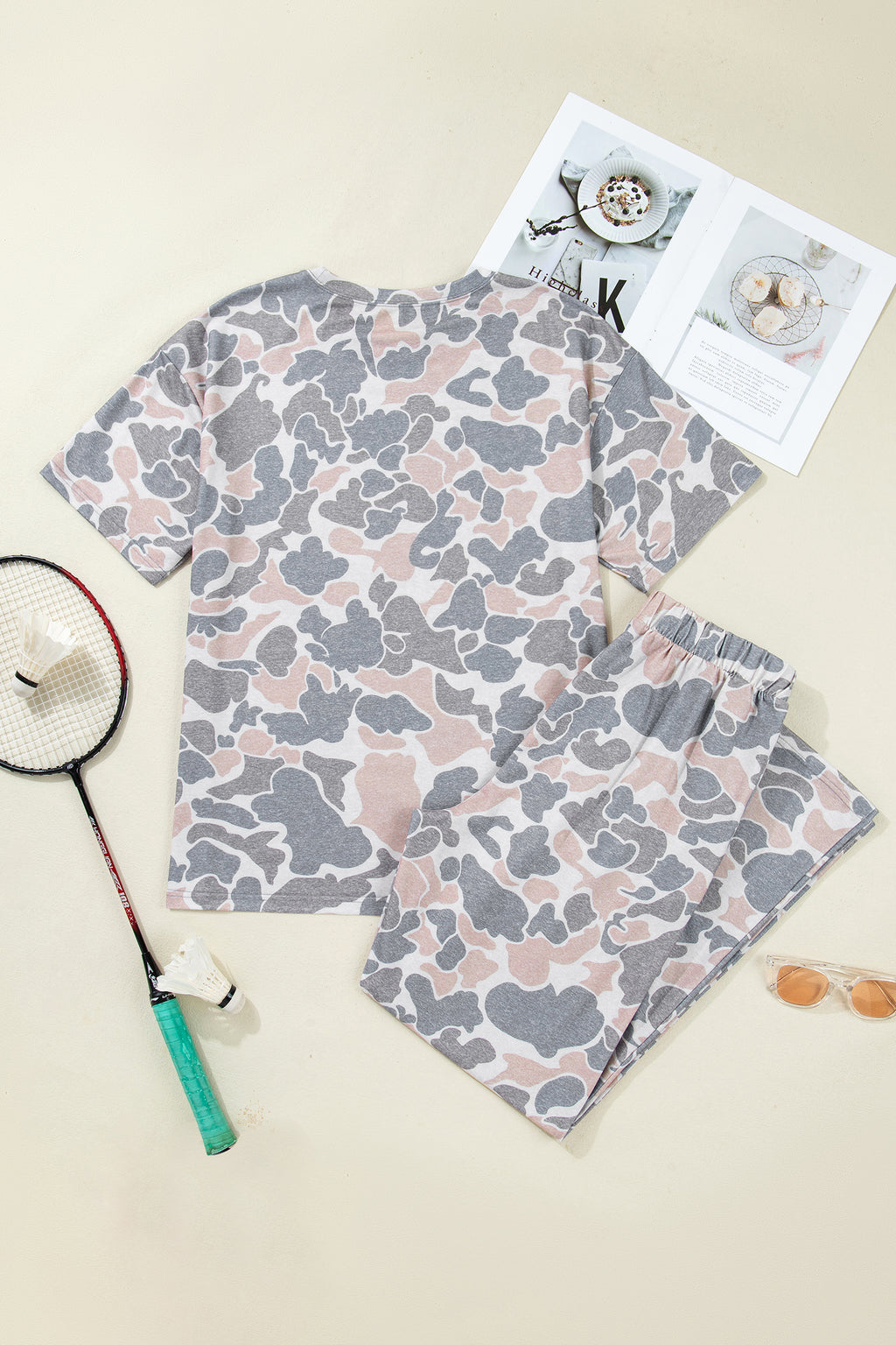Retro Camo Wide Leg Pant Set