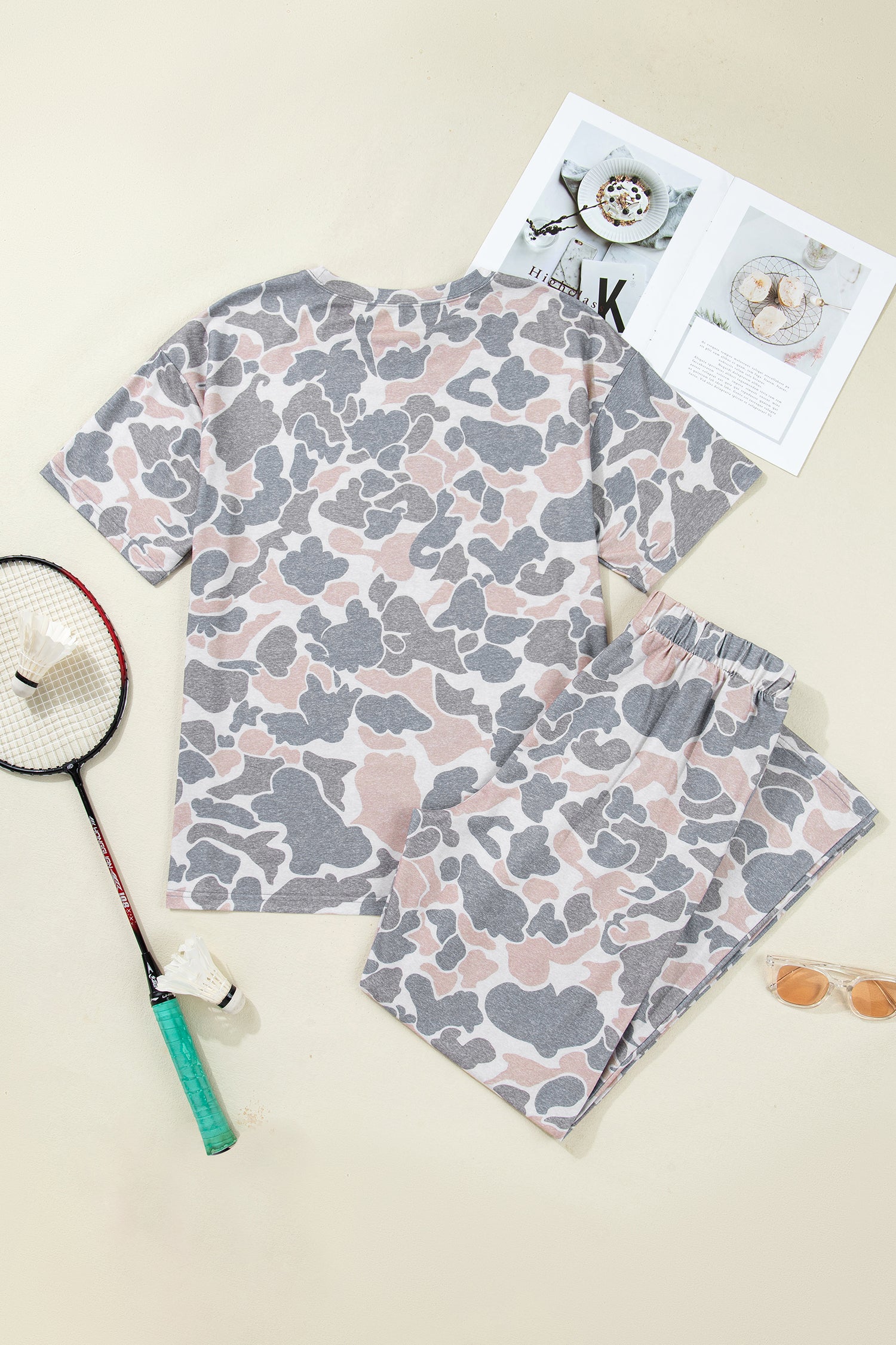 Retro Camo Wide Leg Pant Set