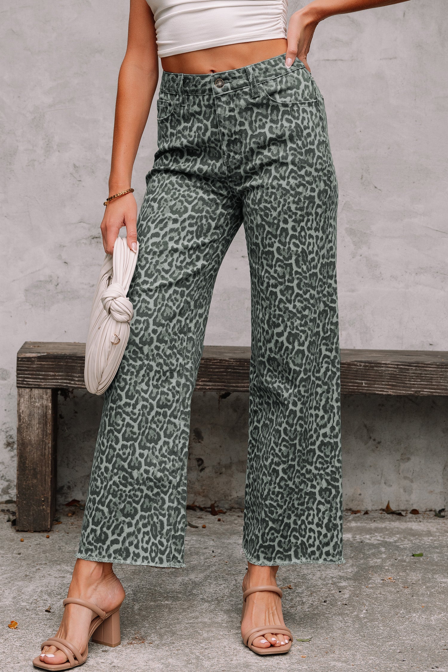 Wild Side Leopard Wide Leg Jeans