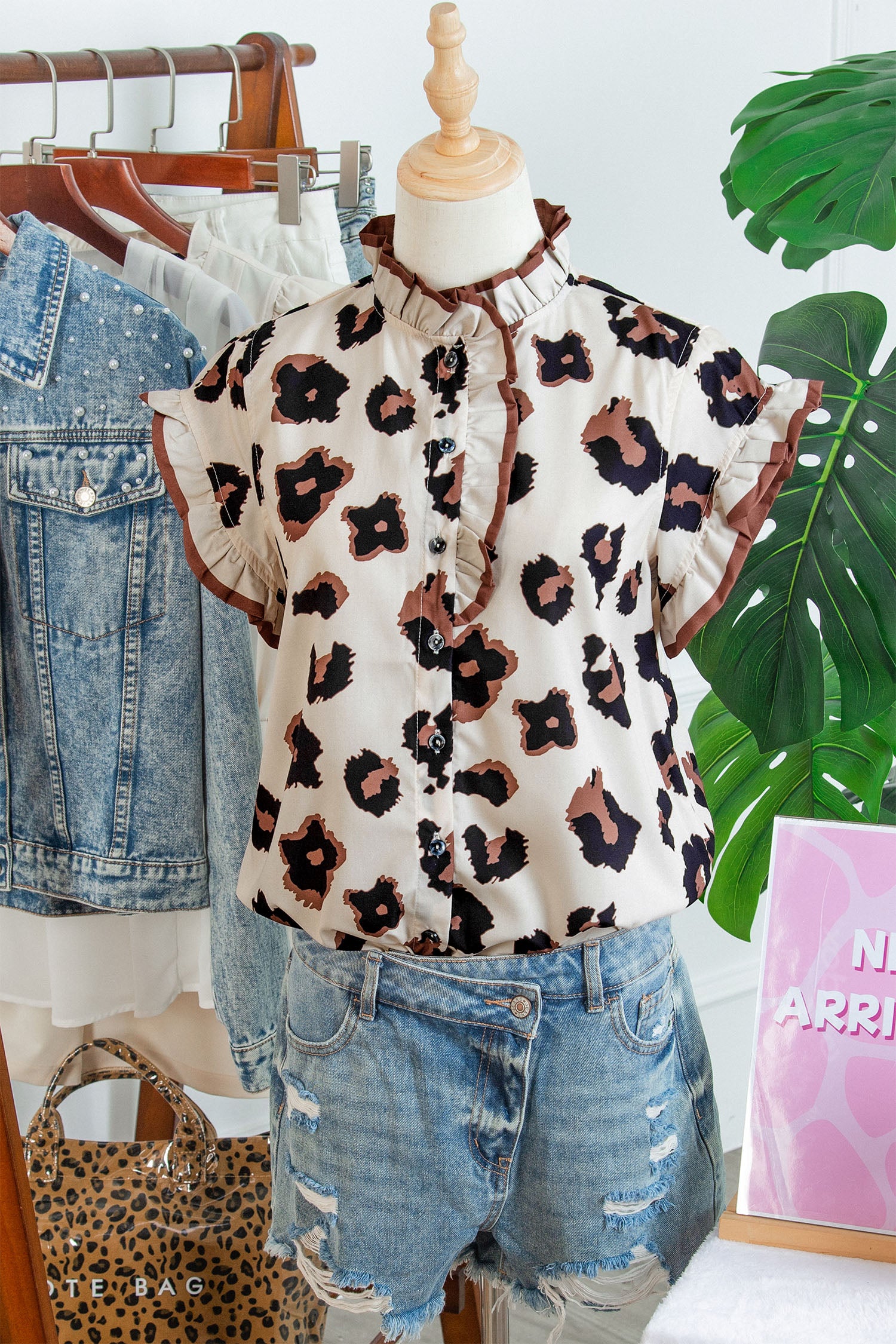 Wild Side Leopard Ruffle Blouse