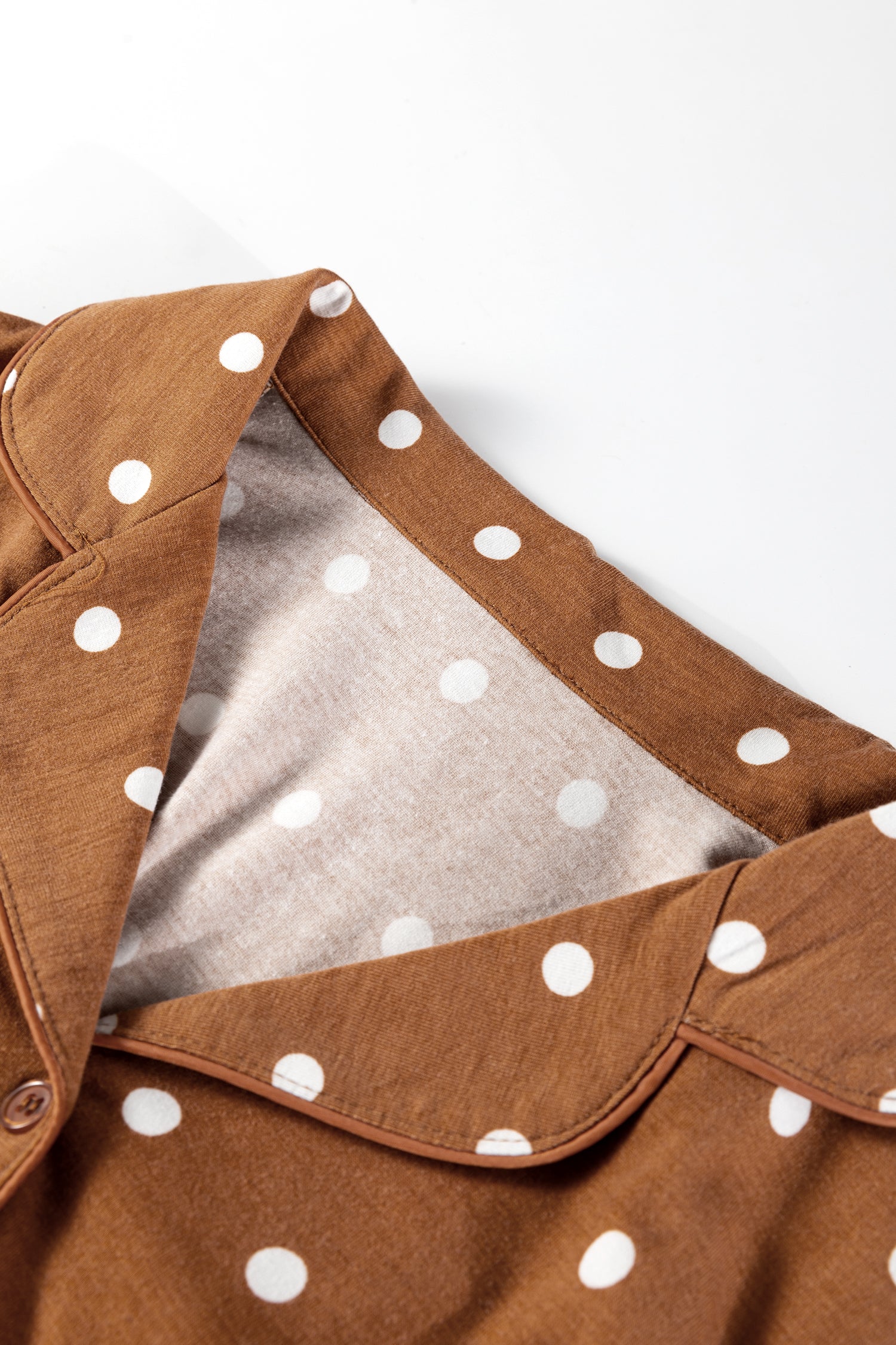 Cozy Brown Polka Dot Pajama Set