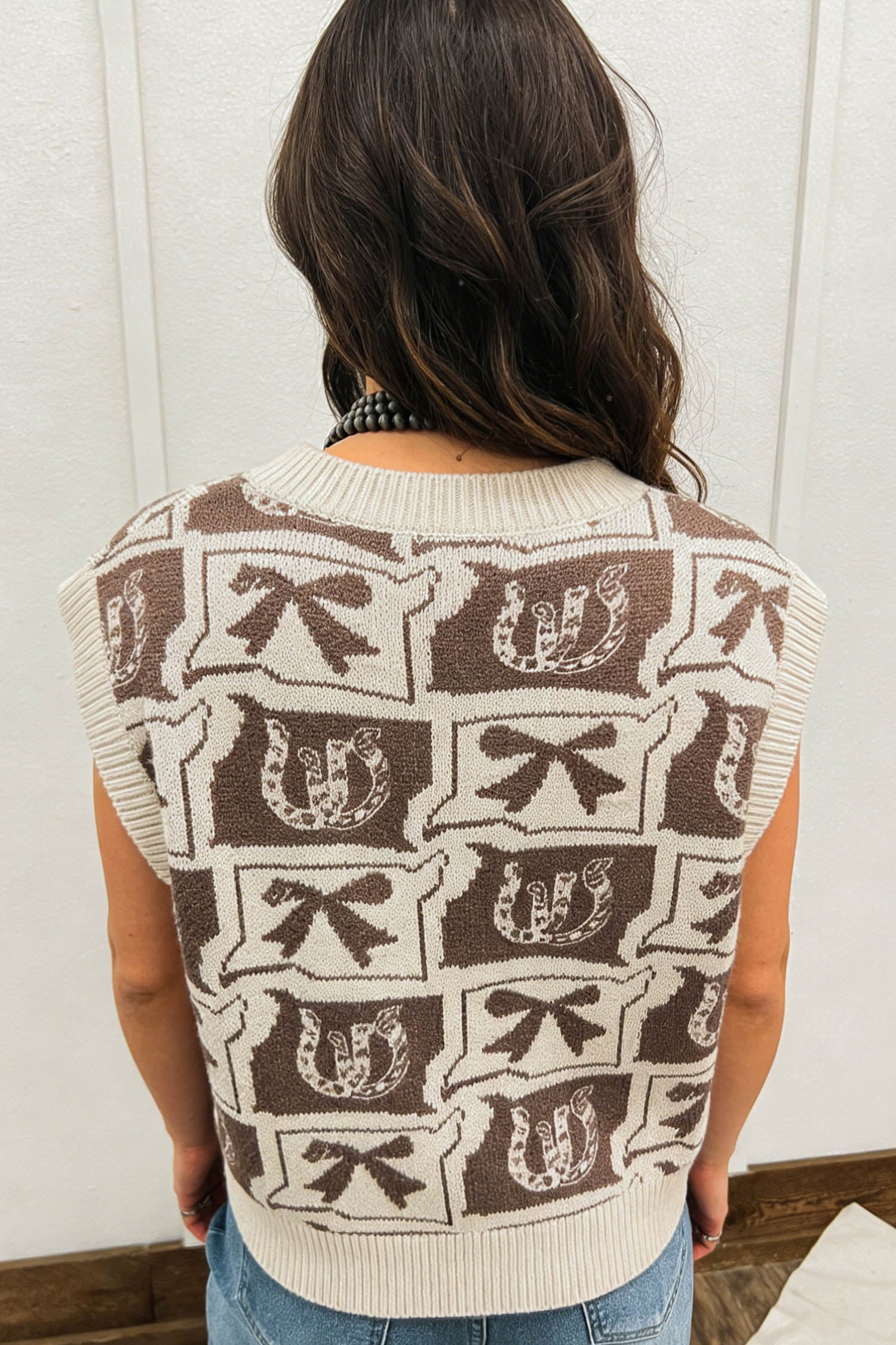 Lucky Bow Western Sweater Vest